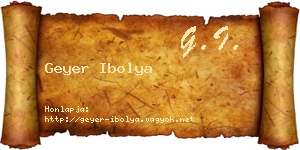 Geyer Ibolya névjegykártya